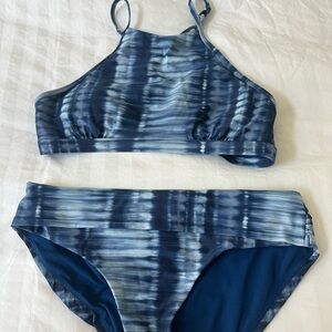 Prana Blue Tie-Dye Bikini Set